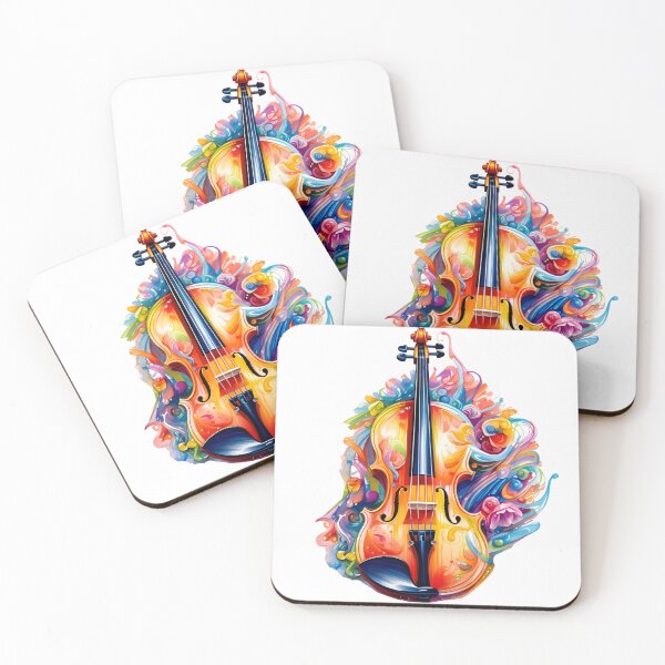 Item preview, Colorful Violin Artwork – Abstract Music and Art Fusion designed and sold by DesignArtist.ia.
