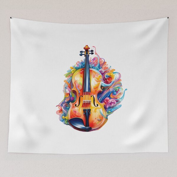 Item preview, Colorful Violin Artwork – Abstract Music and Art Fusion designed and sold by DesignArtist.ia.