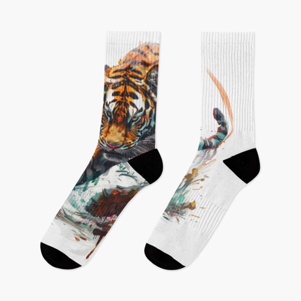 Item preview, Vibrant Realistic Tiger Chinese Zodiac – Color Splash Art designed and sold by AlexLineArt.
