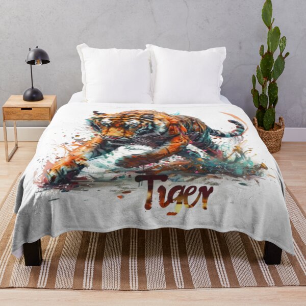 Item preview, Vibrant Realistic Tiger Chinese Zodiac – Color Splash Art designed and sold by AlexLineArt.