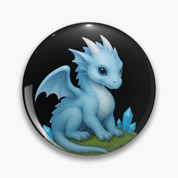 Item preview, Crystal Blue Baby Dragon on Moss designed and sold by Hatchling Hollow.