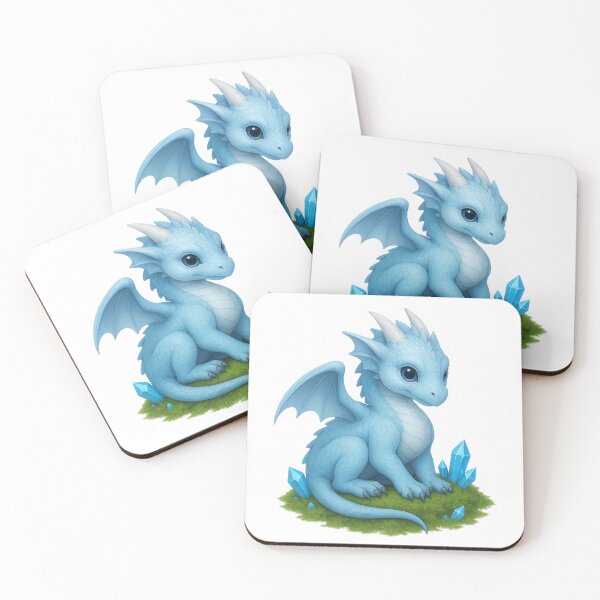 Item preview, Crystal Blue Baby Dragon on Moss designed and sold by Hatchling Hollow.