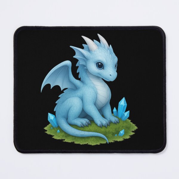 Item preview, Crystal Blue Baby Dragon on Moss designed and sold by Hatchling Hollow.