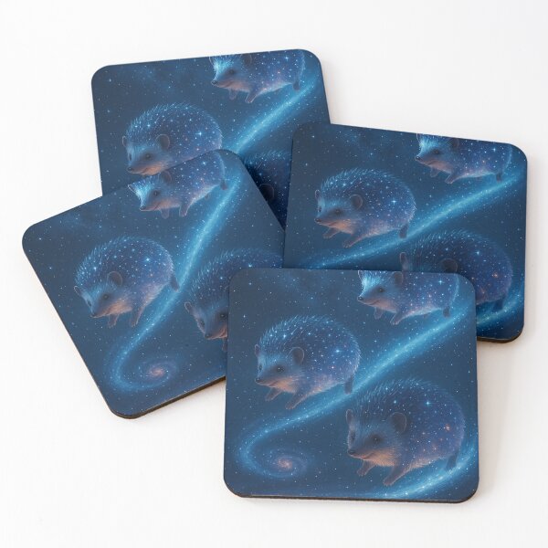 Item preview, Hedgehogs Rolling Across Galaxies Leaving Trails of Stars designed and sold by MindprintStudio.