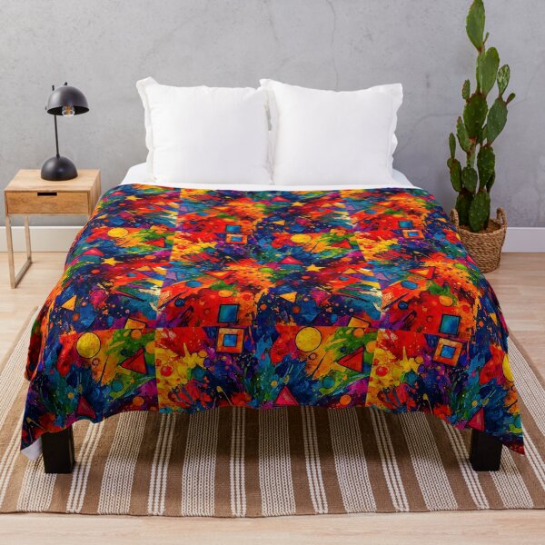 Item preview, Color Burst Geometric Abstract – Vibrant Shapes & Paint Splash Art designed and sold by Psycho-Crazy.