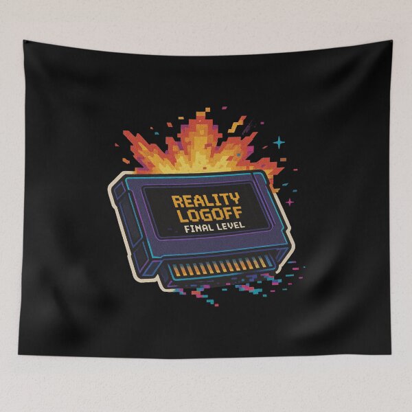Item preview, Retro Cartridge - Reality Logoff Final Level Explosion Sticker designed and sold by JacobKAurumhead.