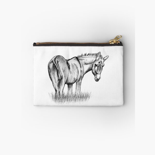 Item preview, Drawing of a donkey looking behind him, rear side view - black colored version designed and sold by SylvieG18.
