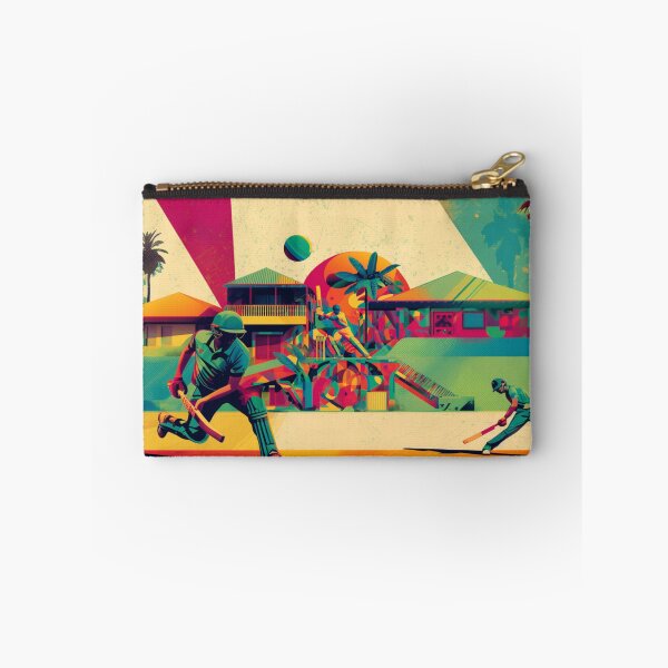 Item preview, Psychedelic twist on a cricket scene with bold colors and abstract shapes Art Inspired By Nature And The Active Outdoors designed and sold by CDC40.