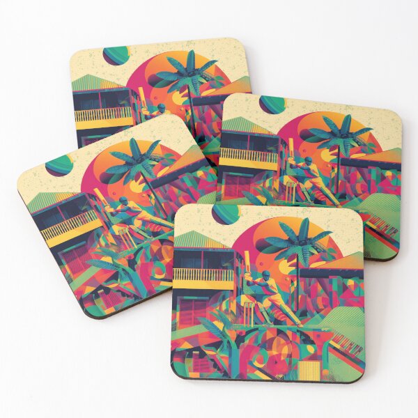 Item preview, Psychedelic twist on a cricket scene with bold colors and abstract shapes Art Inspired By Nature And The Active Outdoors designed and sold by CDC40.
