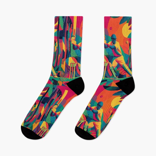 Item preview, Psychedelic twist on a cricket scene with bold colors and abstract shapes Art Inspired By Nature And The Active Outdoors designed and sold by CDC40.