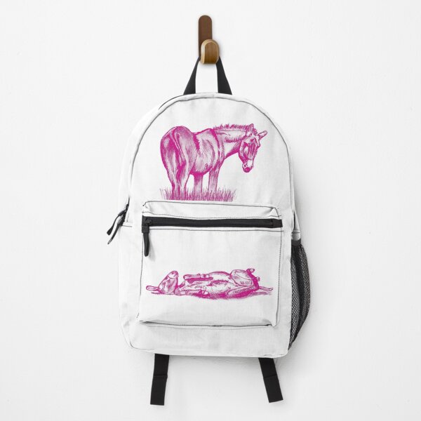 Item preview, Drawing of a donkey looking behind him, rear side view - pink colored version designed and sold by SylvieG18.