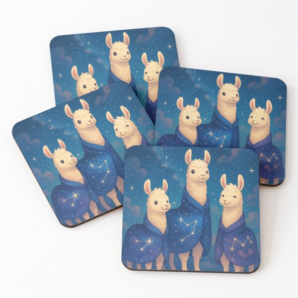 Item preview, Llamas in Cosmic Cloaks designed and sold by MindprintStudio.