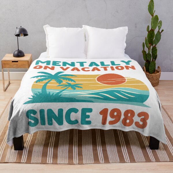 Item preview, Mentally on Vacation Since 1983 - Retro Beach Sunset Design designed and sold by threeABinks.