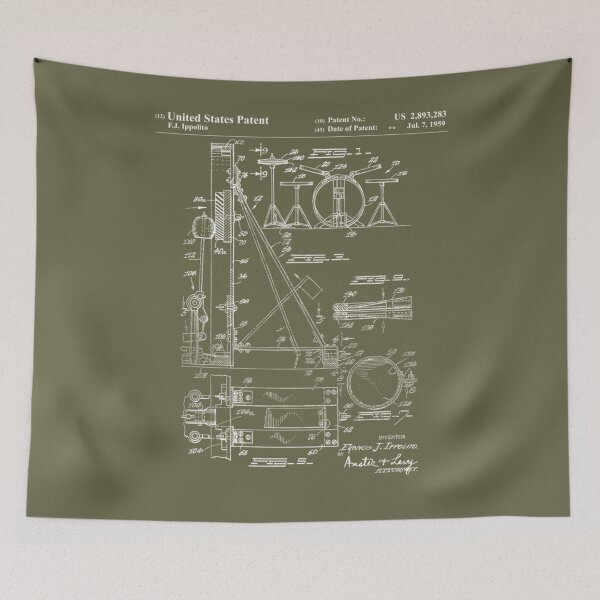 Item preview, Drummer 	 - Retro Drum Set Patent Drawing 	 		 designed and sold by kassmfua11.