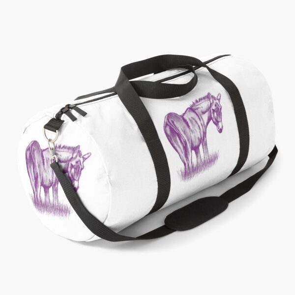 Item preview, Drawing of a donkey looking behind him, rear side view - colorized version purple red designed and sold by SylvieG18.
