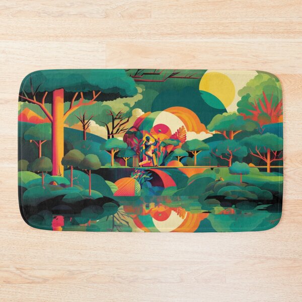 Item preview, Psychedelic twist on a cricket scene with bold colors and abstract shapes Art Inspired By Nature And The Active Outdoors designed and sold by CDC40.