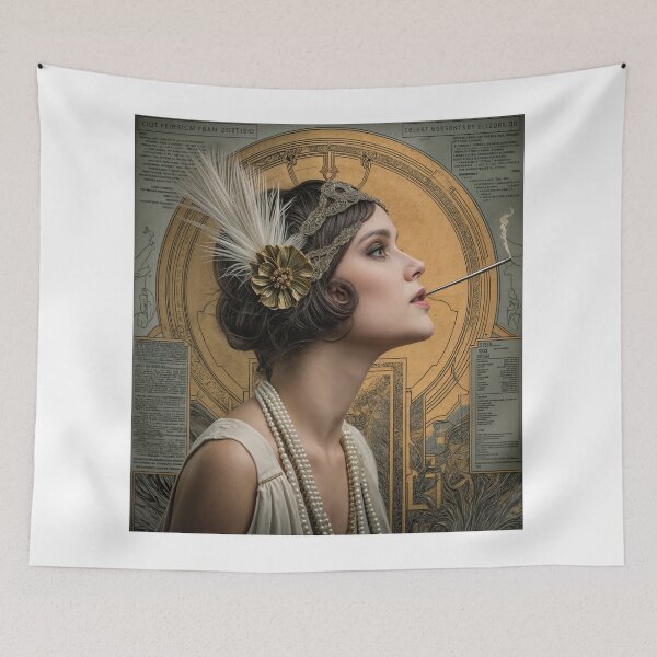 Item preview, Gilded Glamour: 1920s Flapper in Art Nouveau Elegance designed and sold by ForeverPrintsOK.
