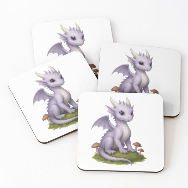 Item preview, Lavender Baby Dragon with Mushrooms designed and sold by Hatchling Hollow.