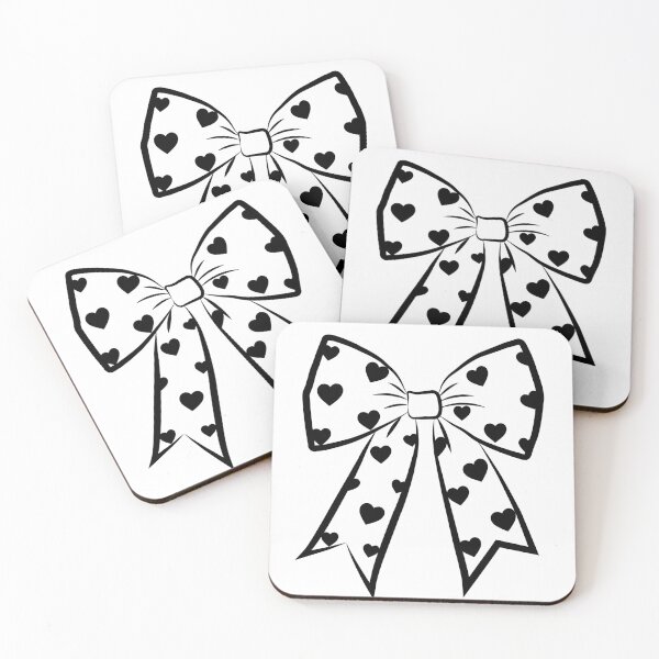 Item preview, Black Ribbon with Tiny Hearts – Cute Coquette Bow, Girly Romantic Aesthetic Design designed and sold by PnrArtDesign.