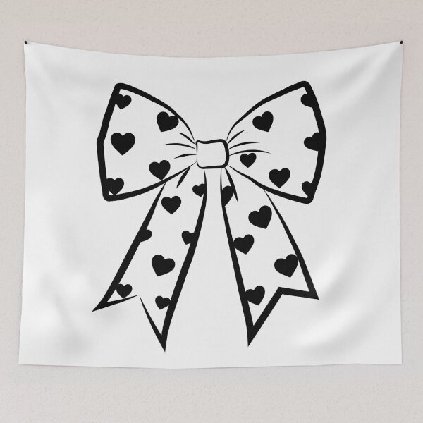 Item preview, Black Ribbon with Tiny Hearts – Cute Coquette Bow, Girly Romantic Aesthetic Design designed and sold by PnrArtDesign.