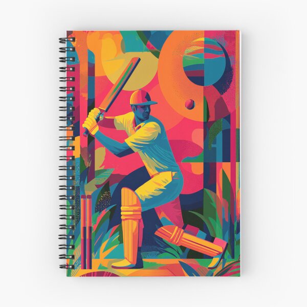 Item preview, Psychedelic twist on a cricket scene with bold colors and abstract shapes Art Inspired By Nature And The Active Outdoors designed and sold by CDC40.