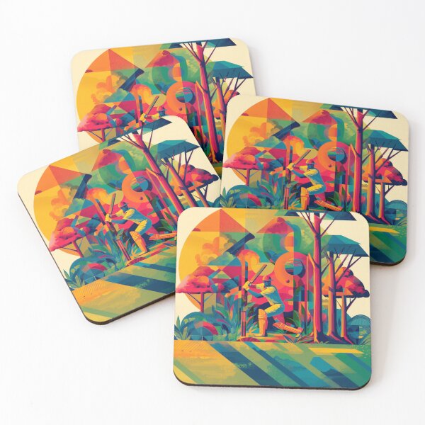 Item preview, Psychedelic twist on a cricket scene with bold colors and abstract shapes Art Inspired By Nature And The Active Outdoors designed and sold by CDC40.