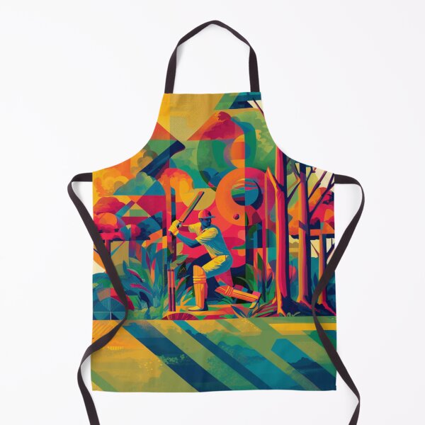 Item preview, Psychedelic twist on a cricket scene with bold colors and abstract shapes Art Inspired By Nature And The Active Outdoors designed and sold by CDC40.