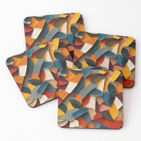Item preview, Layered Rhythm: Curved Abstract Collage in Earth Tones designed and sold by Virtuals1.