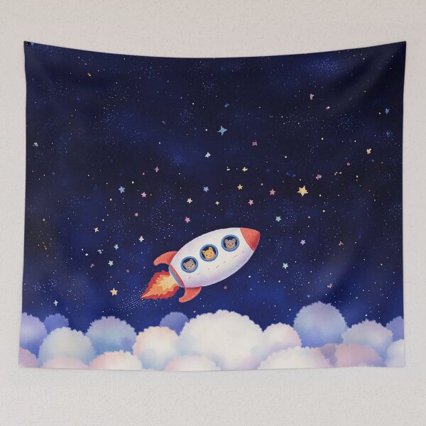 Item preview, Rocket Adventure Through the Stars designed and sold by Whimsical Hug.