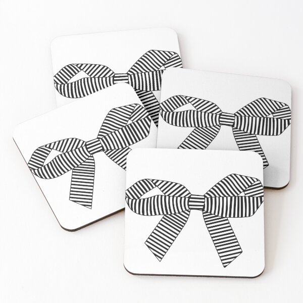 Item preview, Black Striped Ribbon Bow – Elegant Minimal Bow, Girly Coquette Aesthetic Design designed and sold by PnrArtDesign.