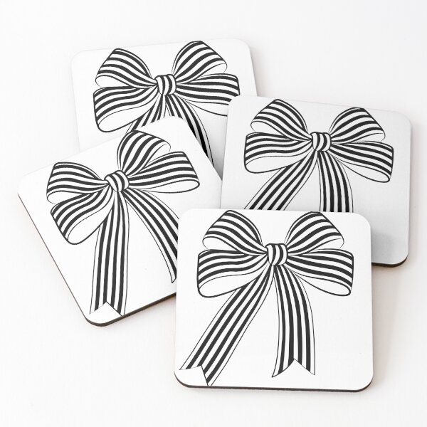 Item preview, Black Striped Ribbon Bow – Elegant Minimal Coquette Aesthetic Design designed and sold by PnrArtDesign.