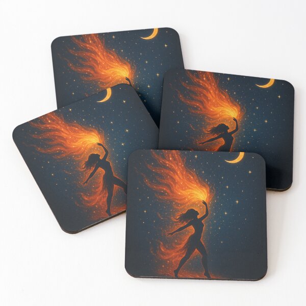Item preview, Solar Flame – Celestial Dance of Fire and Moonlight designed and sold by Painted Moon by Luna Bee™.