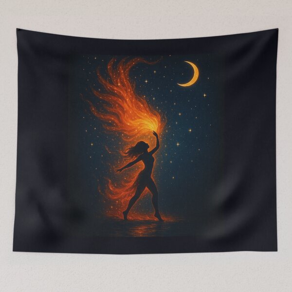 Item preview, Solar Flame – Celestial Dance of Fire and Moonlight designed and sold by Painted Moon by Luna Bee™.