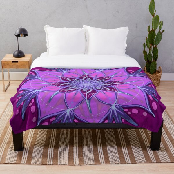Aperçu de l'œuvre Éclats de lumière en fleurs - Magenta - Mandalas de pleine conscience pour l'esprit - Géométrie sacrée pour les espaces de méditation créée et vendue par Loveflows.