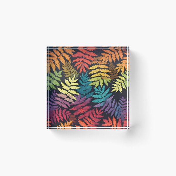 Item preview, Vibrant Rainbow Silver Fern Fronds Leaf Print designed and sold by LeafPrints.