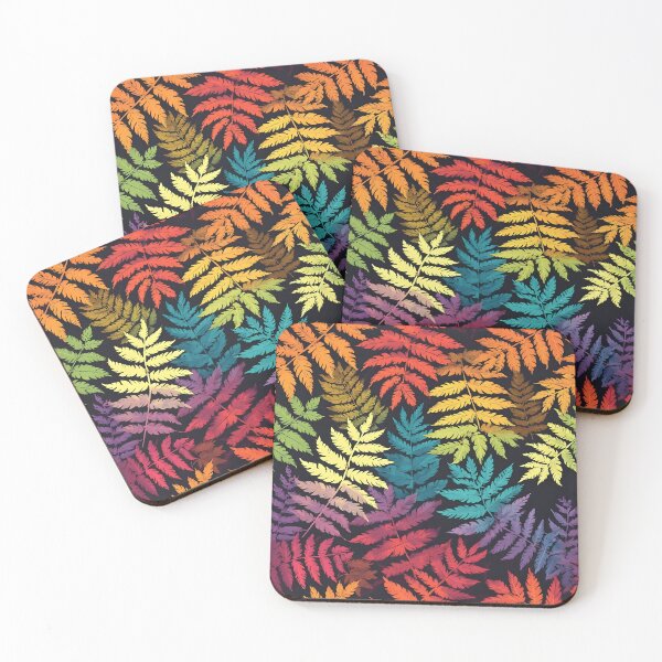 Item preview, Vibrant Rainbow Silver Fern Fronds Leaf Print designed and sold by LeafPrints.