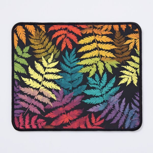 Item preview, Vibrant Rainbow Silver Fern Fronds Leaf Print designed and sold by LeafPrints.