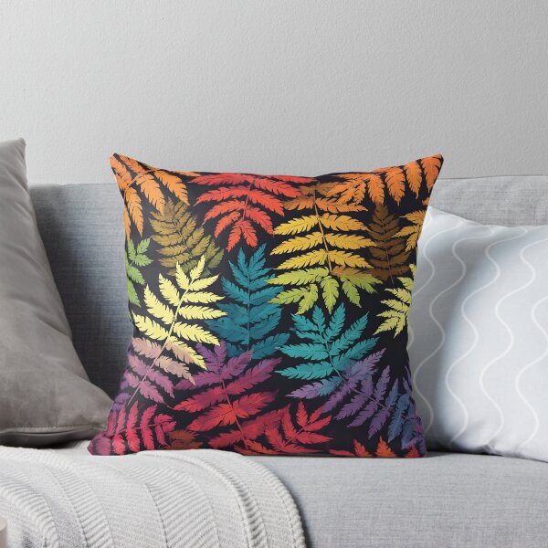 Item preview, Vibrant Rainbow Silver Fern Fronds Leaf Print designed and sold by LeafPrints.