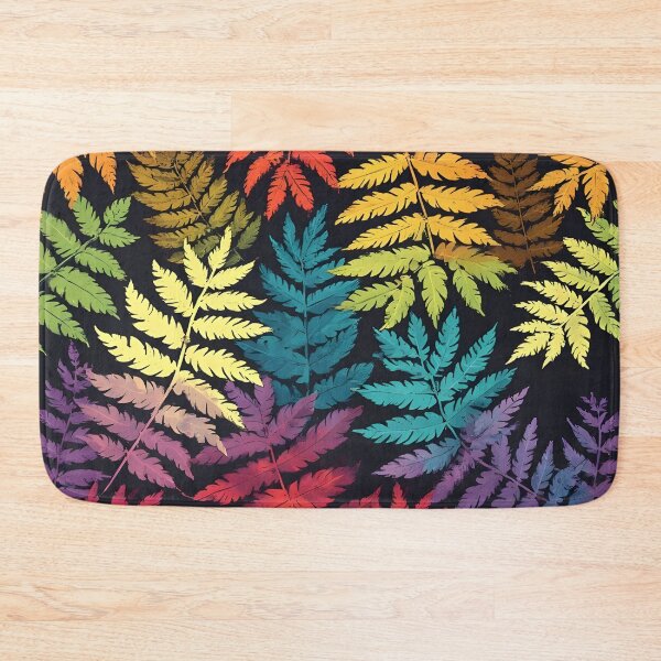 Item preview, Vibrant Rainbow Silver Fern Fronds Leaf Print designed and sold by LeafPrints.