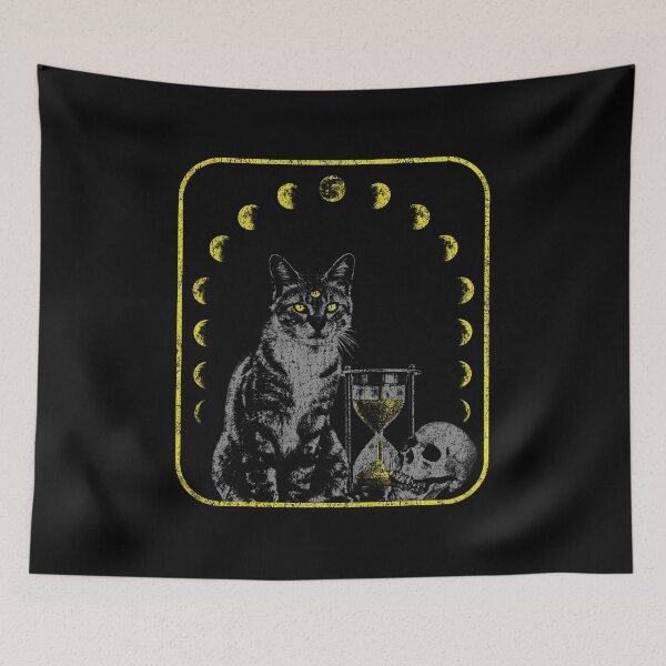 Item preview, Eternal Watch – Cat of Time With Hourglass and Skull designed and sold by jagatdsgn.