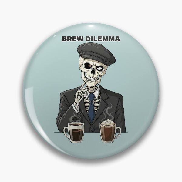 Item preview, Brew Dilemma — Stylish Skeleton Choosing Coffee or Cocoa | Funny Caffeine Lover Art designed and sold by Pjotre7.