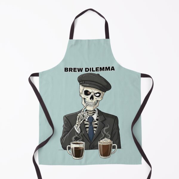 Item preview, Brew Dilemma — Stylish Skeleton Choosing Coffee or Cocoa | Funny Caffeine Lover Art designed and sold by Pjotre7.