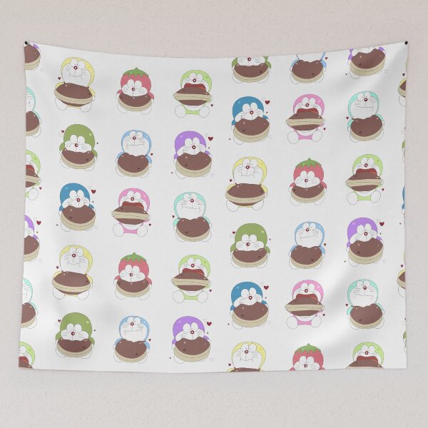 Item preview, Rainbow Mini-Doras eating Dorayaki Pancakes designed and sold by Greatbluewhale3.