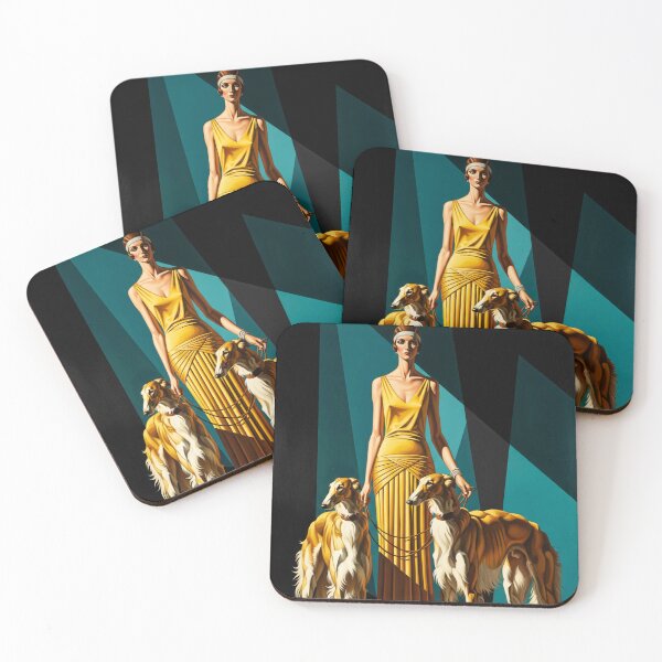 Item preview, The Golden Borzoi - Original Art Deco Artwork designed and sold by elektronen.