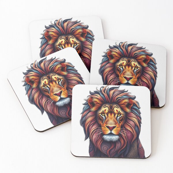 Item preview, Kaleidoscopic Patterned Lion Art designed and sold by sharon1210.
