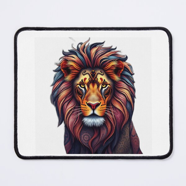 Item preview, Kaleidoscopic Patterned Lion Art designed and sold by sharon1210.