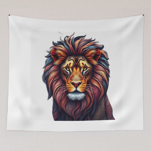 Item preview, Kaleidoscopic Patterned Lion Art designed and sold by sharon1210.