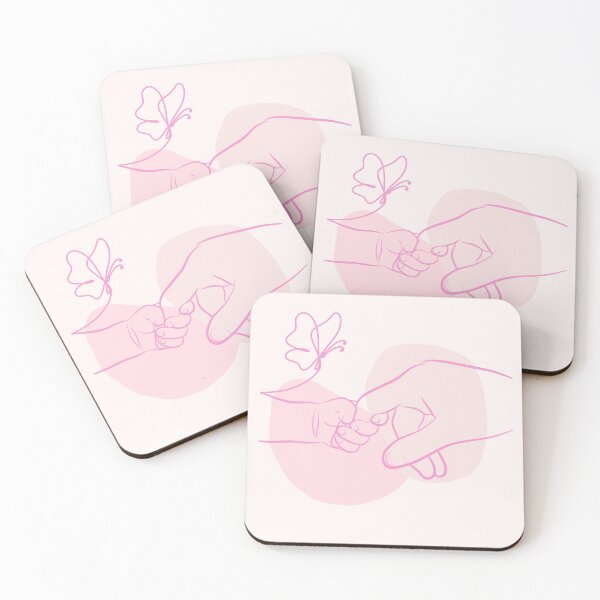 Item preview, Minimalist Baby Hand Holding Parent Finger Line Art Print Modern Nursery Wall Decor Butterfly Pastel Pink Baby Shower Gift designed and sold by Frantasiesx.