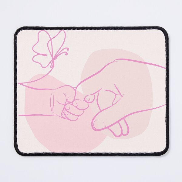 Item preview, Minimalist Baby Hand Holding Parent Finger Line Art Print Modern Nursery Wall Decor Butterfly Pastel Pink Baby Shower Gift designed and sold by Frantasiesx.
