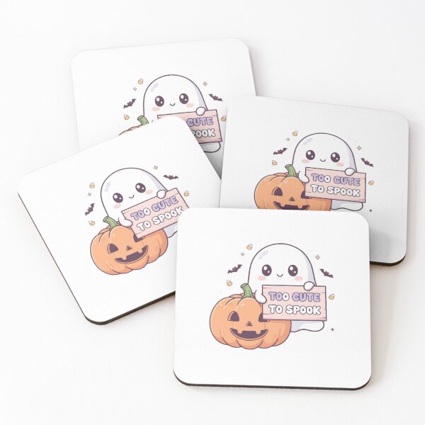 Item preview, Cute Ghost Halloween Design | "Too Cute to Spook" Pumpkin Kawaii Art Merch | Spooky Season Tee & Sticker designed and sold by wilnickvisuals.
